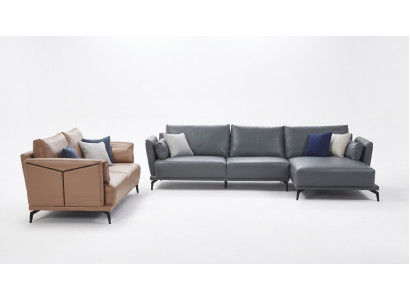 Designer sofa couch set, corner sofa with ottoman, upholstered living landscape