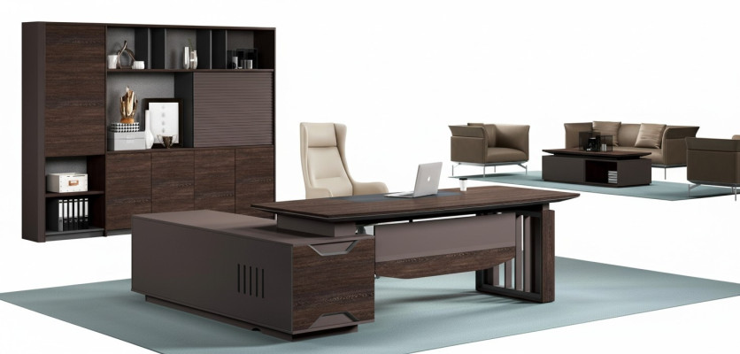 Desk corner desk office furniture table filing cabinet cabinet 2-piece.