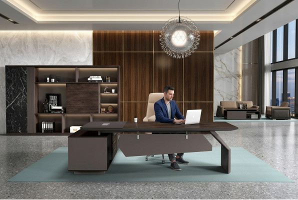 Office furniture 2-piece set desk tables executive table file cabinet