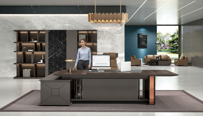 Desk table office furnishing work table office cabinet 2-piece.