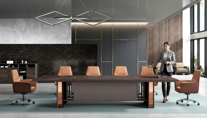 Conference table, desk, meeting table, meeting tables, 6 chairs, 7-piece set.