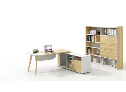 Desk & Filing Cabinet Office Furniture 2-piece. Executive Shelf Set Desk