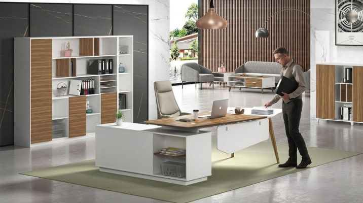 Corner desk work writing office table luxury designer class furniture