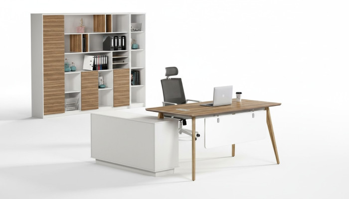Desk Office Set Wall Shelf Cabinet 2-piece Office Room