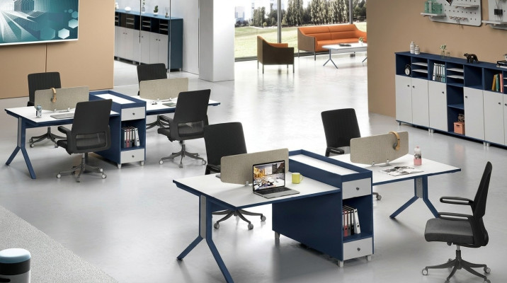 Table office furniture interior tables call center 4 workstations desk