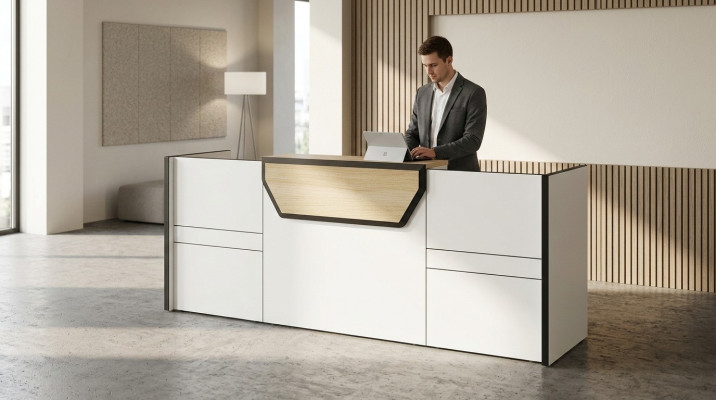 Reception desk counter practice office trade fair reception hotel tables counter new