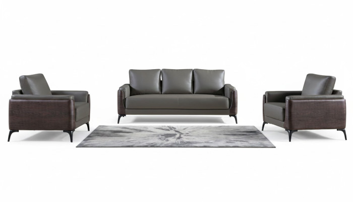 Sofa set 3+1+1 seaters, design sofas, upholstered couches, leather, relax, modern.