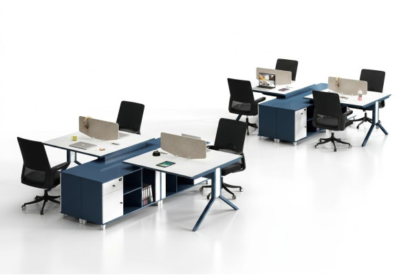 Call center 2 workstations desk office furniture interior equipment