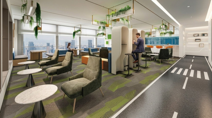 Phone booth, padded partition, padded furniture, equipment, office, office.