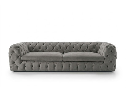 Classic three-seater couch sofa upholstery 3-seater fabric fabric sofa Chesterfield