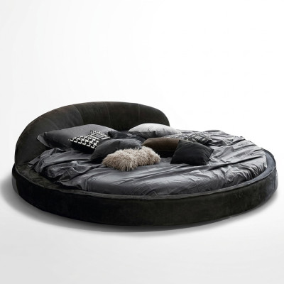 Round Bed Modern Design Luxury Upholstery Round Beds Textile Fabric Round Beds New