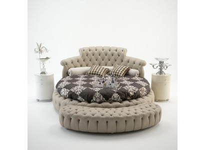 Round bed round design beds leather double hotel luxury frame