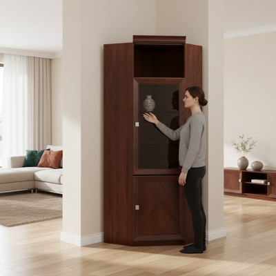 Corner cupboard, cupboard, wooden cupboard, bookcase, cupboard chest of drawers, office wardrobe