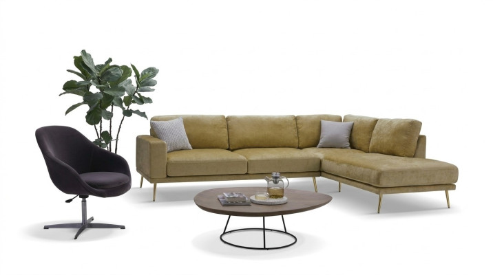 Designer fabric corner sofa L-shape sofa couch design upholstery textile decor modern