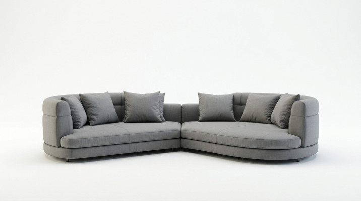 Sofa 4-seater fabric sofas luxury design couch round luxury upholstery four-seater XXL