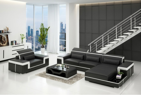 Corner sofa set couch upholstery corner suite armchair living landscape L shape