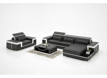 Corner sofa set couch upholstery corner suite armchair living landscape L shape