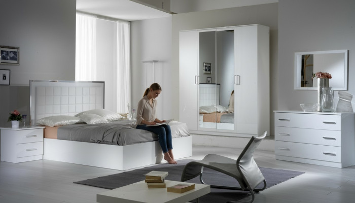 Bed Nightstand Dresser 6-piece Bedroom Set Design Modern Luxury Bedroom