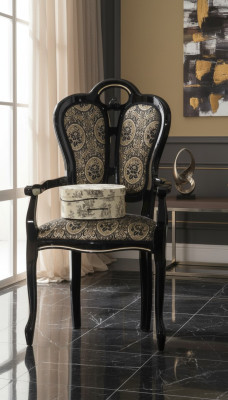 Wood chair, dining chair, designer textile, royal chairs, armchair, Italian furniture.