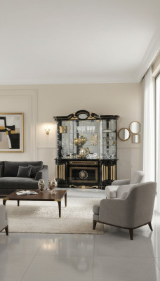 Display glass cabinet living room showcase vitrines Italian furniture wood