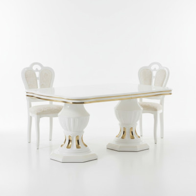 Classic dining room table wood tables high-gloss Italian dining room furniture