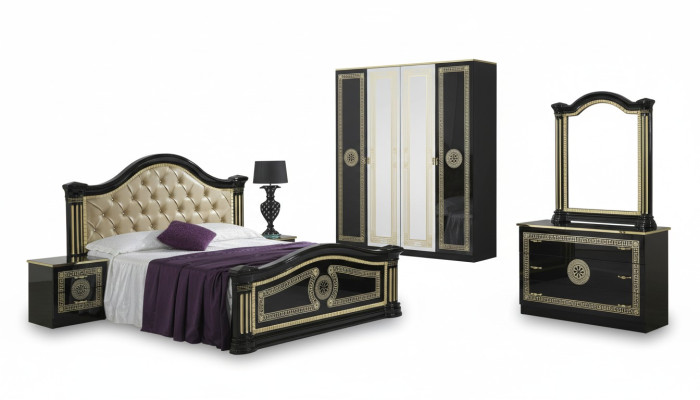 Bedroom set style modern bed nightstand dresser bed furniture 6-piece group new