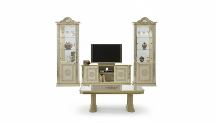 Classic living room wall unit cupboard sideboard 2x display cabinets sideboard lowboard