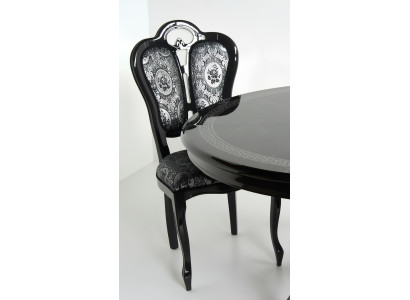 Chair Black Silver Design Living Room Dining Room Wood Chairs Upholstery Made in Italy