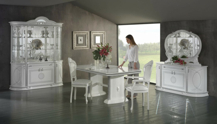 Mirror, sideboard, dining table, display cabinet, upholstery suite, kitchen, living room, dining room