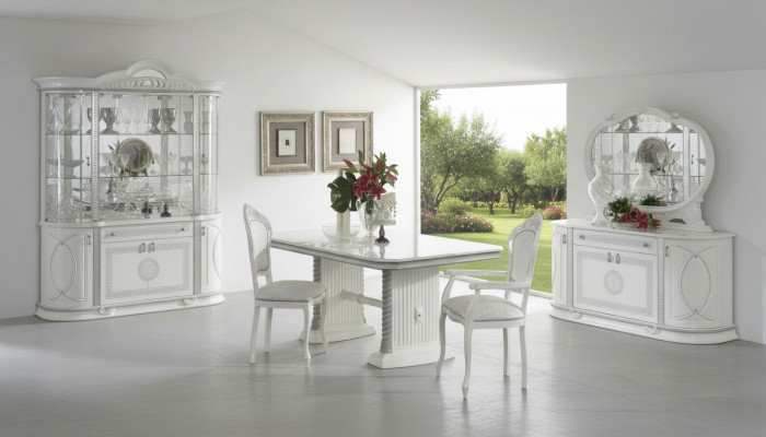 Mirror, sideboard, dining table, display cabinet, upholstery suite, kitchen, living room, dining room