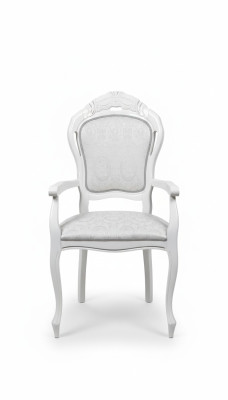 Chair White Silver Design Living Room Dining Room Wood Chairs Upholstered Made in Italy
