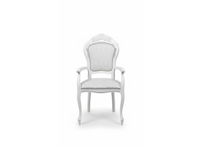 Chair White Silver Design Living Room Dining Room Wood Chairs Upholstered Made in Italy