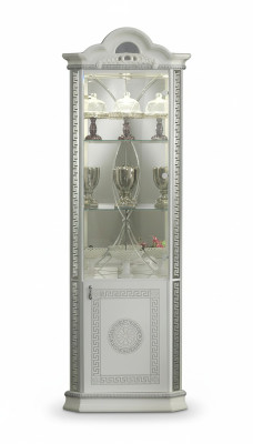 Corner Cabinet Luxury Glass Display Cabinet Wood Italian Style Furniture