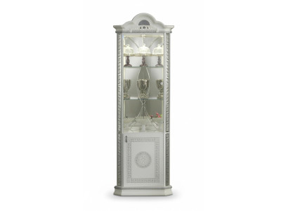 Corner Cabinet Luxury Glass Display Cabinet Wood Italian Style Furniture