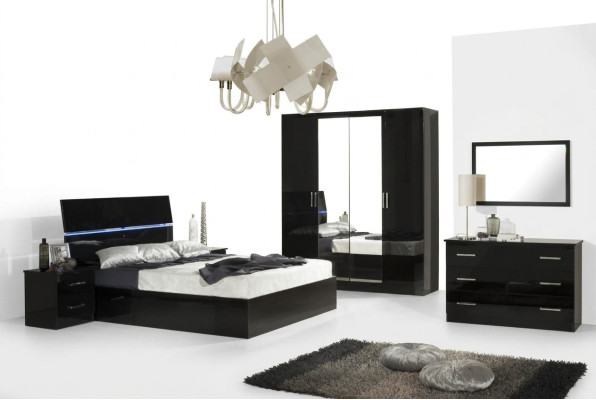 Bedroom Set Complete Dresser Bed Wardrobe Beds Nightstand 6-piece