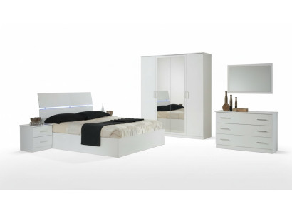 Classic bedroom bed hotel double textile beds upholstery made in Italy