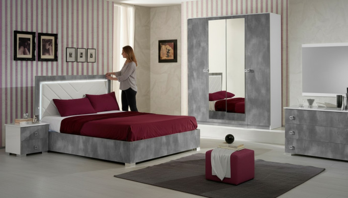 Bedroom Italian Furniture Set Luxury 6-piece. Bed Beds Wardrobe Dresser New