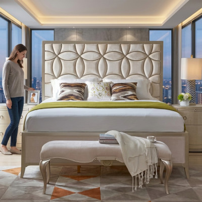 Designer upholstered double bed beds bed bedroom double bed textile leather