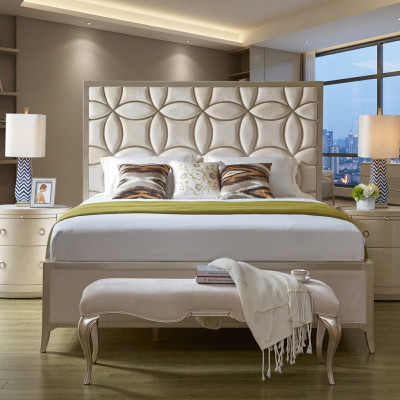 Designer upholstered double bed beds bed bedroom double bed textile leather