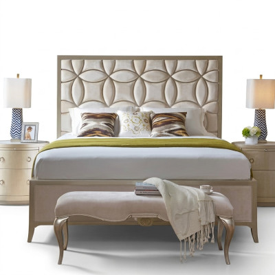 Designer upholstered double bed beds bed bedroom double bed textile leather