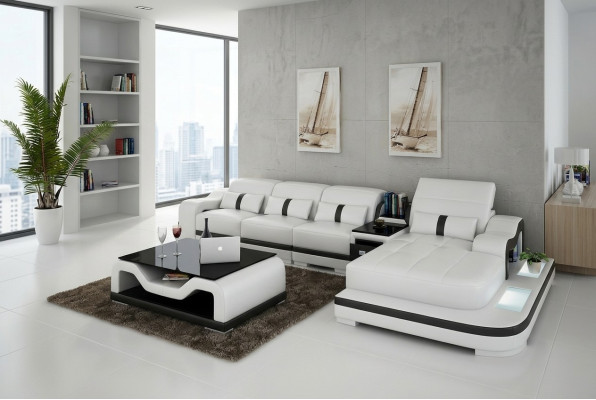 Corner sofa fabric L-shape bed function couch design upholstery textile leather corner