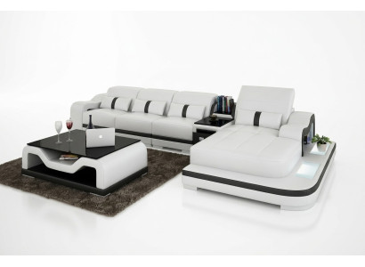 Corner sofa fabric L-shape bed function couch design upholstery textile leather corner