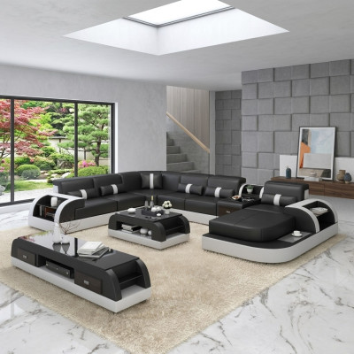 U-shape sofa couch upholstery suite corner sofa living landscape design leather