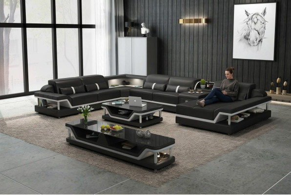 Designer seating landscape U-shape couch corner sofa upholstery suite corner suite