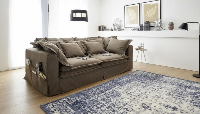 Sofa 4-seater fabric sofas luxury designer couch large upholstered lounging sofas