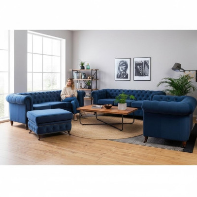 Designer sofa 3-seater Chesterfield couch upholstery sofas seating three-seater textile