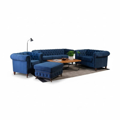 Designer sofa 3-seater Chesterfield couch upholstery sofas seating three-seater textile