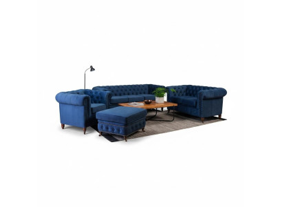 Designer sofa 3-seater Chesterfield couch upholstery sofas seating three-seater textile