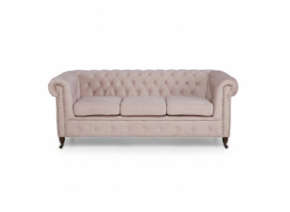 Classic Chesterfield Furniture 3-Seater Couch Textile Fabric Sofa Elegant Design New