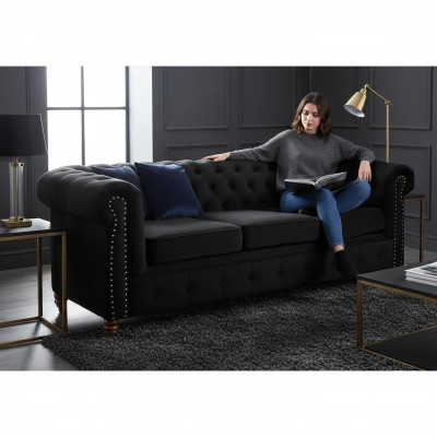 Chesterfield 3-seater couch fabric sofa elegant design classic furniture new